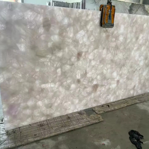 Losas de cuarzo de ágata Rosa modernas, revestimiento de pared de piedra semipreciosa, mármol Artificial pulido para Hotel Exterior, pulido Natural - Product Image 1
