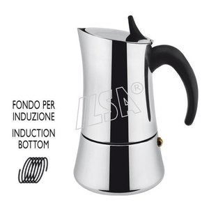 Cafetera Moka de 6 Tazas de Acero Inoxidable para Inducción, Cromado Pulido (ELLY 00880060ICC) - Product Image 1