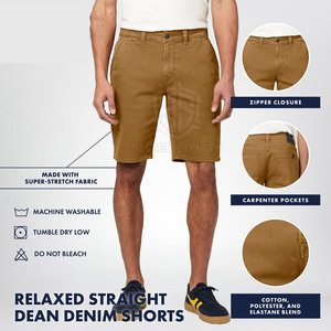 Best Selling <b>Men's</b> High Street Style 100% Cotton <b>Jeans</b> Shorts Quick Dry Breathable <b>Elastic</b> Waist Customizable Logo Design Stock - Product Image 3