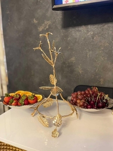 Cuencos modernos de acero inoxidable plateado de lujo con soporte de flores doradas, aptos para lavavajillas, ecológicos para Navidad, boda, Acción de Gracias - Product Image 4