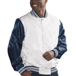 Mode ourlet Letterman Varsity College solide plaine veste de sport hommes Baseball veste en gros personnalisé automne vestes - Product Image 3