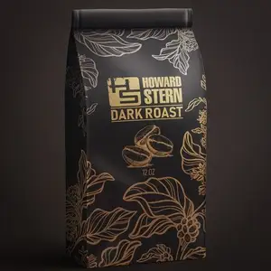 Custom Printed Resealable Square Ziplock Flat Bottom Packaging Coffee Bean Block Bottom Side Gusset Coffee Bag With Valve