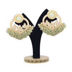 Aleación chapada en oro étnico estilo clásico número patrón gargantillas ortodoxo perlas iluminadas por la luna pendientes para fiestas aniversarios - Product Image 1