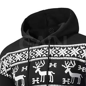 Vente en gros de service OEM sweats à capuche de Noël en coton mélangé meilleure conception sweats à capuche de Noël légers de couleur unie pour hommes en stock - Product Image 6