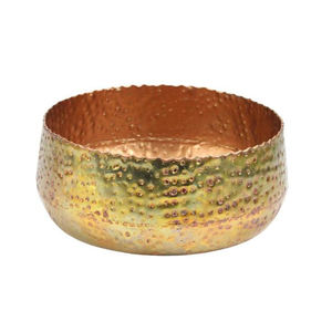 Bol à servir en métal de conception feuille, robuste, pour servir de la nourriture et des fruits, couleur or, miroir poli, forme ronde, accessoires de table - Product Image 3