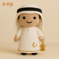 Boneka Rajut Amigurumi Islami untuk Hadiah Idul Fitri, Baby Shower, Boneka Muslim dengan Hijab, Boneka Custom, Mainan Islami untuk Anak Muslim