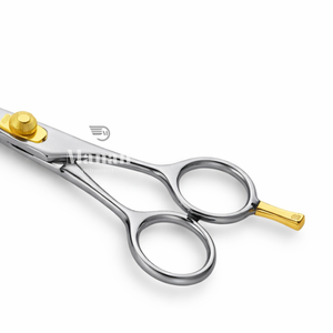 Ciseaux à cheveux de qualité supérieure, 6,5 pouces, en acier inoxydable, lame ventilée, ciseaux de barbier, vis dorée, outil de salon - Product Image 5