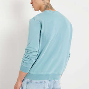 Sweat-shirt pour homme à col rond de couleur bleu clair très vendu, tissu 100% coton, 400 GSM, taille plus, respirant, sweat-shirt hip-hop pour homme - Product Image 2