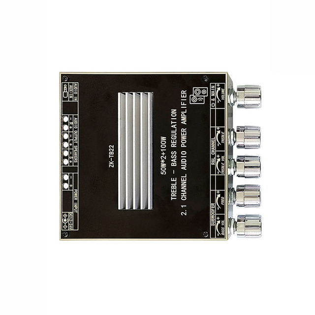 ZK-TB22 50W*2+100W Audio Amplifier Board Module 2.1 Channel True Wireless TWS Treble Subwoofer TPA3116 BT Connection