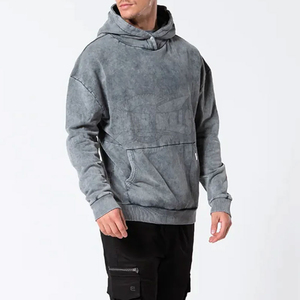 New <b>Top</b> Selling Custom Men's Solid Hooded Acid Wash <b>Distressed</b> Embroidered Winter Hoodie 420 Gsm 100% Cotton Quick Dry - Product Image 2