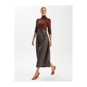 Jupe plissée en similicuir pour femme - Product Image 3