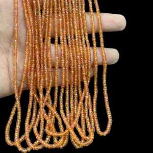 ลูกปัดหินอัญมณีสีพีชส้มธรรมชาติขนาด3มม. สำหรับทำเครื่องประดับขายส่งจำนวนมาก - Product Image 2