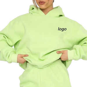 Vente en gros de couverture à capuche d'hiver surdimensionnée personnalisée pour femmes de haute qualité 100% coton polaire Fitness Style décontracté survêtement long - Product Image 3