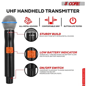 5Core <b>Wireless</b> <b>Microphones</b> 8 Channel Karaoke Professional UHF Singing Mic System Cordless Microfonos - Product Image 4
