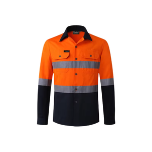 Uniforme de seguridad de alta visibilidad personalizado, camisa reflectante de algodón y poliéster, camisa de trabajo de manga larga, Material reflectante para seguridad - Product Image 1