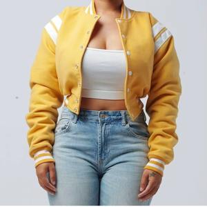 Ropa de mujer Chaquetas universitarias recortadas para damas Chaquetas cortas de béisbol Letterman de lana de alta calidad a precio mayorista OEM - Product Image 3