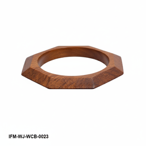 Brazalete de Madera Octagonal Hecho a Mano, Brazalete de Madera Geométrico Natural, Joyería Minimalista de Madera Maciza para Mujer - Product Image 4