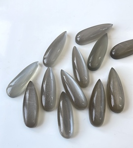 Natural Grey Moonstone 8x24mm Pear Cabochon Calidad AAA-Grey Moonstone Pear Cabochon - Product Image 4