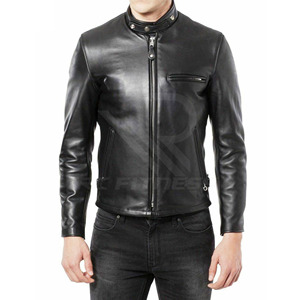 Chaqueta Cortavientos para Hombre, Talla Grande, Cuello Alto, Cuero PU, Transpirable, Resistente al Viento, Ecológica, con Patrón, para Invierno - Product Image 5