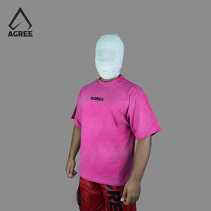 Logo personnalisé brodé délavé à l'acide T-shirt surdimensionné en coton épais à épaules tombantes pour hommes séchage rapide solide motif imprimé - Product Image 4