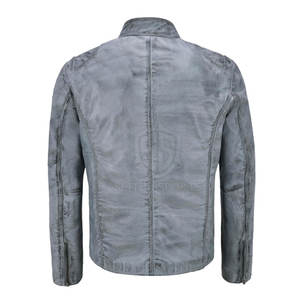 Chaqueta de Cuero de Oveja de Color Sólido para Hombre, Diseño Personalizado, Impermeable, Ecológica, Estilo Urbano - Product Image 4