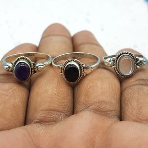 Best Black Onyx Gemstone Handmade Boho Dainty Oval Stone <b>Ring</b> Women Real Sterling Silver Trending <b>Ring</b> Diamond <b>Pearl</b> Quartz Main - Product Image 4