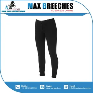 Collants d'équitation de vente chaude pour femmes d'approvisionnement d'OEM avec culottes en cuir de patch de genou pour la protection directe de l'exportateur indien - Product Image 4