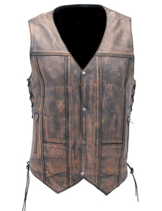 Chaleco de Motocicleta de Cuero Vacuno de Alta Calidad al por Mayor, Formal, Transpirable, Impermeable, para Invierno, con Logotipo Personalizable, Servicio OEM - Product Image 1