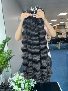 Natural ondulado-Super doble dibujado virgen cutícula alineado crudo vietnamita extensiones de cabello humano - Product Image 3