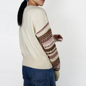 2025 pull en laine respirant pour femmes léger à manches longues col en v Design Logo personnalisé imprimé mince épaisseur pour l'hiver - Product Image 3