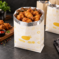 Sacs en papier pour barbecue doublés de papier aluminium imprimés sur mesure, sacs d'emballage jetables pour livraison de repas à emporter pour brochettes de barbecue