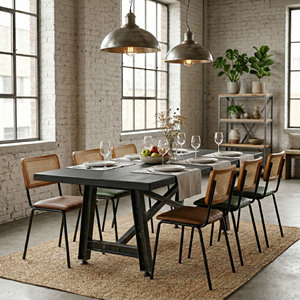 เก้าอี้รับประทานอาหารหนังแท้แบบซ้อนได้ |   ที่นั่งร้านอาหารอินดัสเทรียล บิสโทร |   เฟอร์นิเจอร์โครงเหล็กหุ้มหวายแบบสั่งทำ - Product Image 2