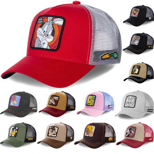 Venta al por mayor de 5 paneles de dibujos animados de animales, conejo, pato, parche bordado, logotipo, malla de algodón, gorras de camionero, sombrero - Product Image 2