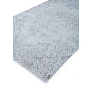 Tapis en laine noués à la main gris et noir vintage Pae-374 pour salon, couloir, chambre d'adolescent, motif médaillon rectangulaire abstrait fait main - Product Image 2