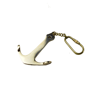 Llavero Decorativo con Ancla Náutica, Diseño de Latón de Calidad Empresarial, Acabado Pulido Brillante - Product Image 1