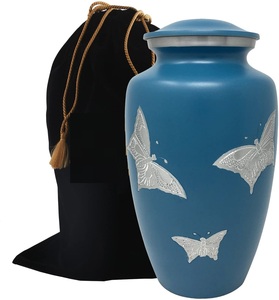 Urne funéraire papillon volant classique en métal bleu clair pour adultes Niche Columbarium Stockage des cendres pour fournitures funéraires - Product Image 5