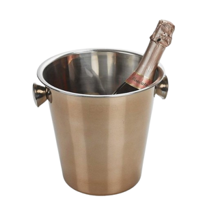 Enfriador de bebidas Servicio de fiesta Cubo de champán con mango lateral Barra de acero inoxidable con acabado plateado Botella de vino de cerveza de champán - Product Image 4