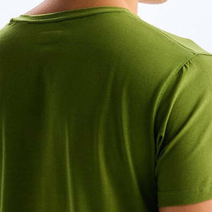 เสื้อยืดคอกลมสีพื้นเรียบง่าย แขนสั้น ขายส่ง เสื้อยืดคอกลมแขนสั้นผู้ชาย ผ้าฝ้าย 100% ไม่มีลาย - Product Image 5