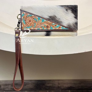 กระเป๋าสตางค์ยาวสำหรับผู้หญิงกระเป๋าคลัทช์หนังแท้มีช่องใส่บัตรมีความจุเยอะ - Product Image 1