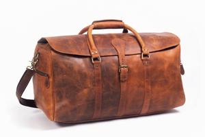 Custom Genuine Leather Embossed Logo Durable Unisex <b>Travel</b> <b>Duffel</b> <b>Bag</b> LTB-0031 High Quality Large Capacity Storage Zipper Sport - Product Image 3