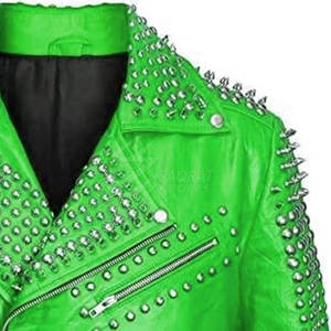 Veste à clous en cuir pour hommes conception sur mesure veste décontractée pour hommes prix de vente total vestes d'hiver pour hommes - Product Image 3