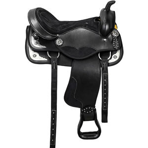 Selle de cheval classique pour course à barils, synthétique, légère, à haut cantle, équipement de randonnée équestre, selle de cheval avec tous les accessoires - Product Image 2