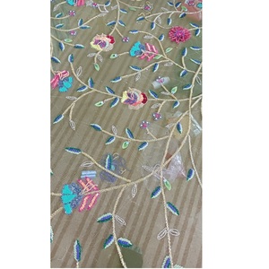 Top Demanded Designer <b>Beaded</b> <b>Fabric</b> Handcrafted Textile for Dressmaking or Custom Apparel Creations Available at Best Price - Product Image 4