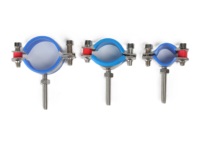 Support de tuyau réglable en acier inoxydable avec coussinet en caoutchouc et base, pince murale flexible pour tuyau en acier inoxydable SS304 SS316L