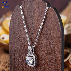 Juego de pendientes y colgantes de oro blanco con diamantes de corte redondo TDW 2.196 de Labstone / Discover Brilliance/color de la EF-VS - Product Image 2