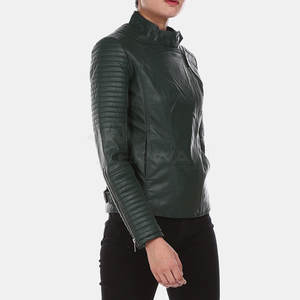 Chaqueta de cuero para mujer de otoño e invierno Chaqueta de cuero para mujer de la mejor calidad Chaqueta de cuero genuino para mujer - Product Image 4
