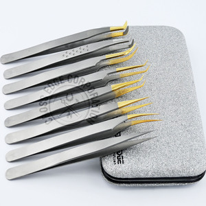 Premium Fiber Tip Eyelash Extension Tweezer Pointed Mega Boot Tip 90 degree Volume Curved Classic Isolation <b>Tool</b> - Product Image 1