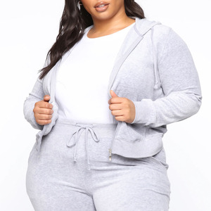 Ensemble de survêtement en velours pour femmes, sweat à capuche zippé en tissu peluche doux et pantalon assorti, confortable et luxueux, couleurs et tailles personnalisées 2026 - Product Image 6