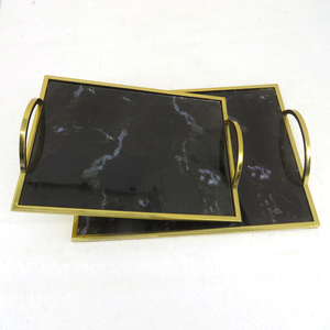 AK Brass In Thiết Kế Khay Kim Loại Bộ 3 Khung Hình Chữ Nhật Lá Thiết Kế Trong Vàng Hoàn Thành Cho Bảng Trang Trí Nội Thất/Đặc Biệt Đồ Trang Trí - Product Image 5