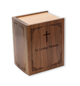Venta al por mayor de urnas de cremación de madera hechas a mano de estilo americano moderno adulto hombre mujer funerario urnas decorativas - Product Image 3